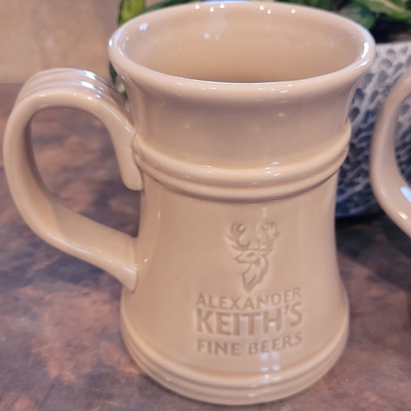 ALEXANDER KEITH'S Vintage Canadian Stein/Tankard, Light Brown Glaze, Set of 2 - Picture 4 of 9
